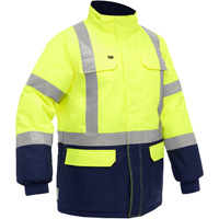 Bisley&reg; X-Back Extreme Cold Jacket with Navy Bottom, Polyester, High Visibility Lime-Yellow, Small Pryde Industrial Inc.