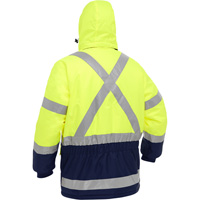 Bisley&reg; X-Back Extreme Cold Jacket with Navy Bottom, Polyester, High Visibility Lime-Yellow, Small Pryde Industrial Inc.