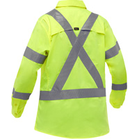 Bisley&reg; X-Back Women's Long Sleeve Work Shirt with X-Airflow, Poly-Cotton, Small, High Visibility Lime-Yellow Pryde Industrial Inc.