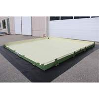 Berme de d&eacute;versement Insta-Berm Easy-Riser, Capacit&eacute; 134 gal. US, 6' la x 6' lo x 6" h, Support &agrave; charni&egrave;re Pryde Industrial Inc.