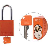 Cadenas de verrouillage de s&eacute;curit&eacute; Velocity Plus, Orange, Cl&eacute;s identiques, Aluminium, Largeur de 1-1/2" Pryde Industrial Inc.