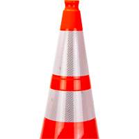 Premium Traffic Cone, 28", Orange, 4" & 6" Reflective Collar(s) Pryde Industrial Inc.