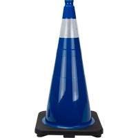 Premium Traffic Cone, 28", Blue, 4" Reflective Collar(s) Pryde Industrial Inc.