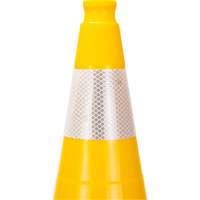 Premium Traffic Cone, 28", Yellow, 4" Reflective Collar(s) Pryde Industrial Inc.