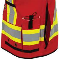 6678 High-Visibility Antimicrobial Mesh-Back Surveyor Vest, Red, Small, Polyester Pryde Industrial Inc.