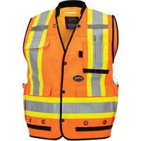 6680 High-Visibility Antimicrobial Mesh-Back Surveyor Vest, High Visibility Orange, Small, Polyester Pryde Industrial Inc.