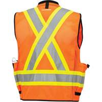 6680 High-Visibility Antimicrobial Mesh-Back Surveyor Vest, High Visibility Orange, Small, Polyester Pryde Industrial Inc.