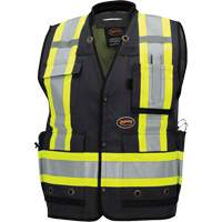 6679 High-Visibility Antimicrobial Mesh-Back Surveyor Vest, Black, Small, Polyester Pryde Industrial Inc.