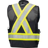 6679 High-Visibility Antimicrobial Mesh-Back Surveyor Vest, Black, Small, Polyester Pryde Industrial Inc.
