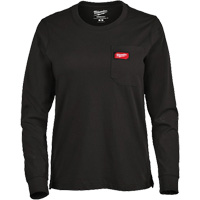 GRIDIRON Long Sleeve Pocket T-Shirt, Women's, X-Small, Black Pryde Industrial Inc.