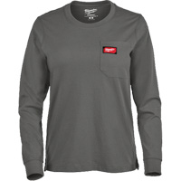 GRIDIRON Long Sleeve Pocket T-Shirt, Women's, X-Small, Grey Pryde Industrial Inc.