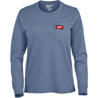 GRIDIRON Long Sleeve Pocket T-Shirt, Women's, X-Small, Blue Pryde Industrial Inc.