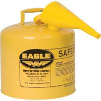 Safety Can for Diesel with Funnel, Type I, Galvanized Steel, 5 US gal., Yellow, FM Approved/UL/ULC Listed Pryde Industrial Inc.