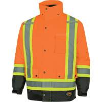 Parka de s&eacute;curit&eacute; d'hiver imperm&eacute;able 7-en-1 5056 Pioneer Yukon, Polyester, Noir/Orange haute visibilit&eacute;, T-petit Pryde Industrial Inc.
