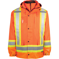 High-Visibility 7-in-1 Jacket, Polyester, High Visibility Orange, X-Small Pryde Industrial Inc.
