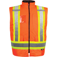 High-Visibility 7-in-1 Jacket, Polyester, High Visibility Orange, X-Small Pryde Industrial Inc.