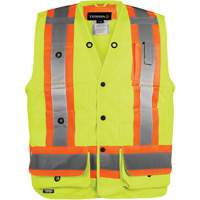 High-Visibility Surveyor's Vest, High Visibility Orange, Small, Polyester Pryde Industrial Inc.