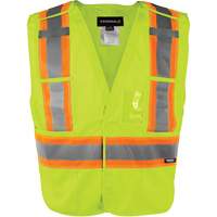 High-Visibility 5-Point Tear Away Vest, High Visibility Orange, Medium/Small, Polyester Pryde Industrial Inc.