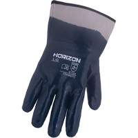 Gants bleu marine avec manchettes renforc&eacute;es &agrave; entoilage coll&eacute; Horizon, Moyen, R&ecirc;vetement Nitrile, Enveloppe en Jersey/Coton Pryde Industrial Inc.