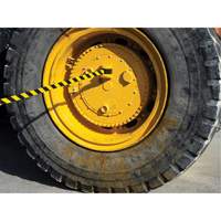 HAZLOK Safety Barrier System, Plastic, Magnetic Mount, 30', Black and Yellow Tape Pryde Industrial Inc.