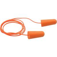 Bouchons d'oreilles coniques jetables en mousse de PU orange SEALTEC33, Avec cordon, Vrac - Boîte, 33 dB NRR, Taille unique Pryde Industrial Inc.