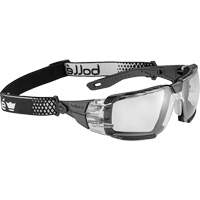Lunettes de s&eacute;curit&eacute; RUSH+ 2.0 XP avec monture noire et grise, petit, Lentille Transparent, Antibu&eacute;e/Anti-&eacute;gratignures, ANSI Z87+ Pryde Industrial Inc.