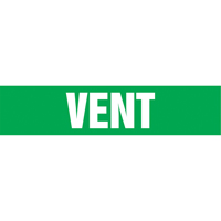 Marqueurs de tuyau "Vent", Autocollant, 4" h x 24" la, Blanc/vert Pryde Industrial Inc.
