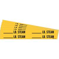 Marqueurs de tuyau avec espace vierge suivi de LB. Steam, Autocollant, 1-1/8" h x 7" la, Noir sur jaune Pryde Industrial Inc.
