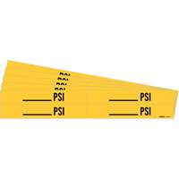 Marqueurs de tuyau avec espace vierge suivi de PSI, Autocollant, 1-1/8" h x 7" la, Noir sur jaune Pryde Industrial Inc.