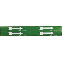 Marqueurs de tuyau avec fl&egrave;ches, Autocollant, 1-1/8" h x 7" la, Blanc/vert Pryde Industrial Inc.