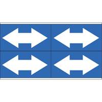 Marqueurs de tuyau avec fl&egrave;ches bidirectionnelles, Autocollant, 1-1/8" h x 7" la, Blanc/bleu Pryde Industrial Inc.