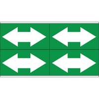 Marqueurs de tuyau avec fl&egrave;ches bidirectionnelles, Autocollant, 1-1/8" h x 7" la, Blanc/vert Pryde Industrial Inc.