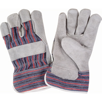 Gants d'ajusteur rugueux, Grand, Paume en Cuir de vache refendu, Doublure en Coton Pryde Industrial Inc.