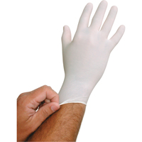 QRP BioTek&reg; Disposable Gloves, Large, Latex, 6-mil, Powder-Free, White Pryde Industrial Inc.