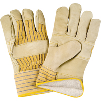 Winter-Lined Patch-Palm Fitters Gloves, Large, Grain Cowhide Palm, Cotton Fleece Inner Lining Pryde Industrial Inc.