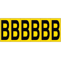 Individual Adhesive Letter Markers, B, 2-15/16" H, Black on Yellow Pryde Industrial Inc.