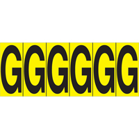 Individual Adhesive Letter Markers, G, 2-15/16" H, Black on Yellow Pryde Industrial Inc.