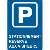 Reserved Parking Sign, 14" x 10", Aluminum, French with Pictogram Pryde Industrial Inc.