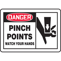 "Pinch Points" Sign, 7" x 10", Plastic, English with Pictogram Pryde Industrial Inc.