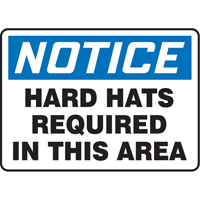"Hard Hats Required" Sign, 7" x 10", Vinyl, English Pryde Industrial Inc.
