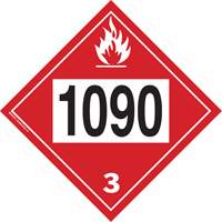 Plaque-&eacute;tiquette TMD 1090 pour liquide inflammable ac&eacute;tone, Plastique Pryde Industrial Inc.