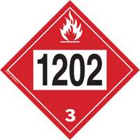 Plaque-&eacute;tiquette TMD 1202 pour liquide inflammable huile combustible, Plastique Pryde Industrial Inc.