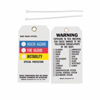 Right-To-Know Tags, Polyester, 3" W x 5-3/4" H, English Pryde Industrial Inc.