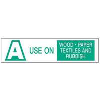 "A Use on Wood Paper Textiles and Rubbish" Labels, 6" L x 1-1/2" W, Green on White SY238 | Pryde Industrial Inc.