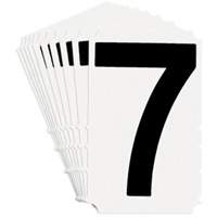 Quick-Align&reg; Individual Gothic Number & Letter Labels, 7, 4" H, Black on White Pryde Industrial Inc.
