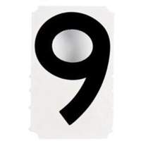 Quick-Align&reg; Individual Gothic Number and Letter Labels, 9, 4" H, Black Pryde Industrial Inc.