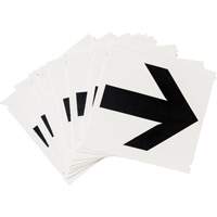 Quick-Align&reg; Individual Gothic Number and Letter Labels, Arrow Symbol, 4" H, Black Pryde Industrial Inc.
