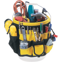 Tool Bucket Organizer, 6" L x 11" W x 12" H, Nylon, Black/Yellow Pryde Industrial Inc.