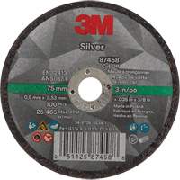 Silver Cut-Off Wheel, 3" x 0.04", 3/8"-24 Arbor, Type 1, Ceramic, 25645 RPM Pryde Industrial Inc.