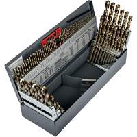 Jeu de forets s&eacute;rie courte combin&eacute;s robustes, 115 morceaux, Acier rapide au cobalt Pryde Industrial Inc.